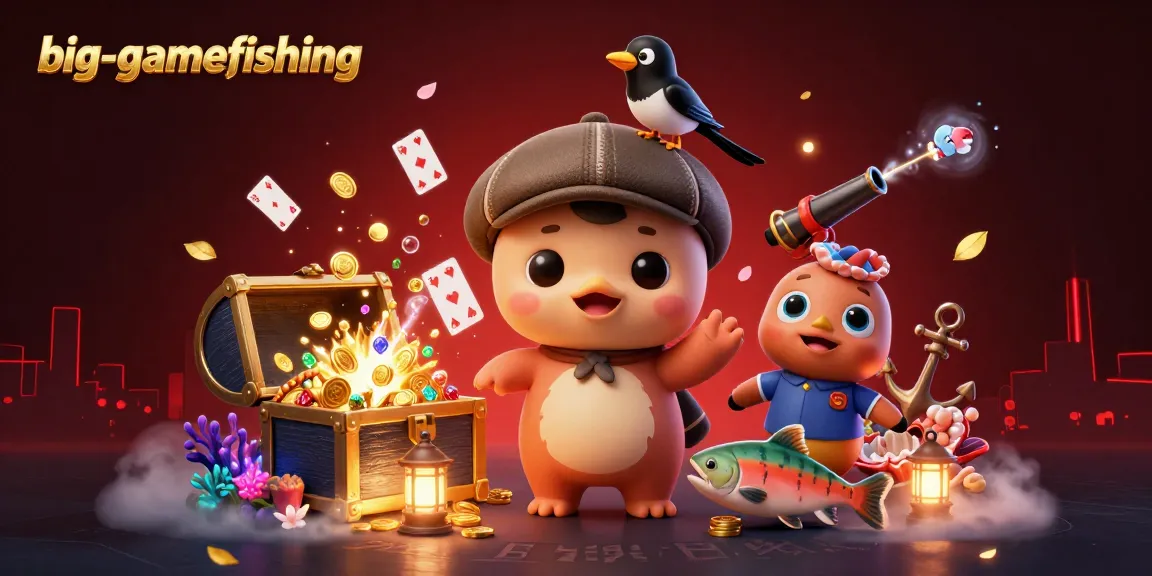 Experience big-gamefishing thrills with 3D cartoon characters amidst underwater treasure!