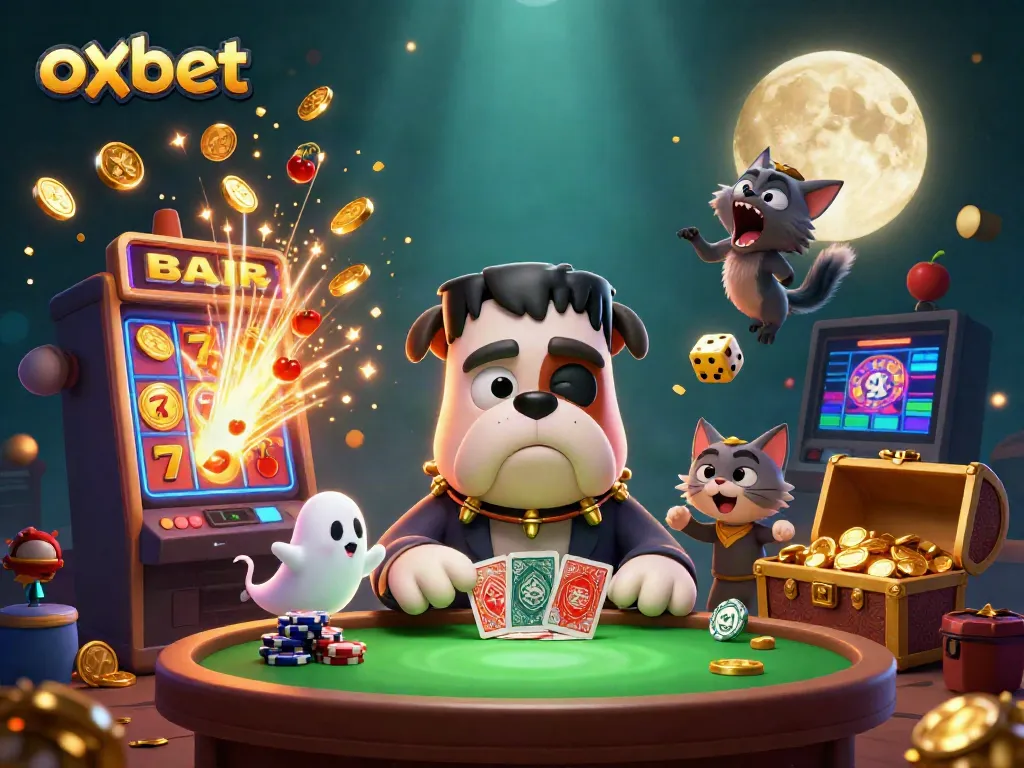 Experience the thrill of oxbet with a vibrant casino scene featuring unique characters and dynamic game elements.