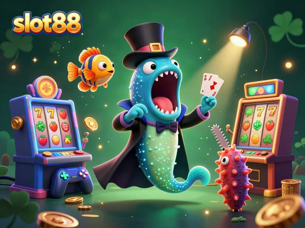 Engage in exciting slot88 adventures with a magical deep-sea spectacle featuring vibrant characters and casino elements.