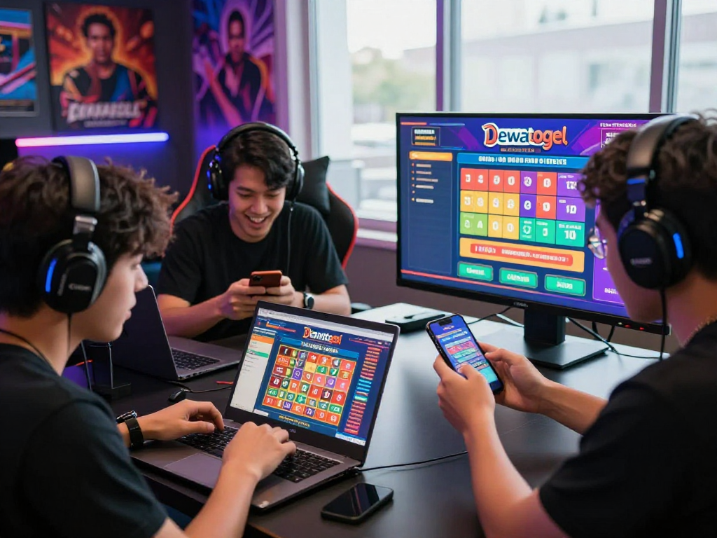 Dewatogel online gaming scene with diverse players engaging in a digital lottery experience.