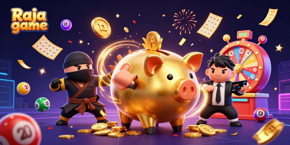 Experience thrilling action with Raja game as colorful lottery balls bounce around a vibrant 3D scene.