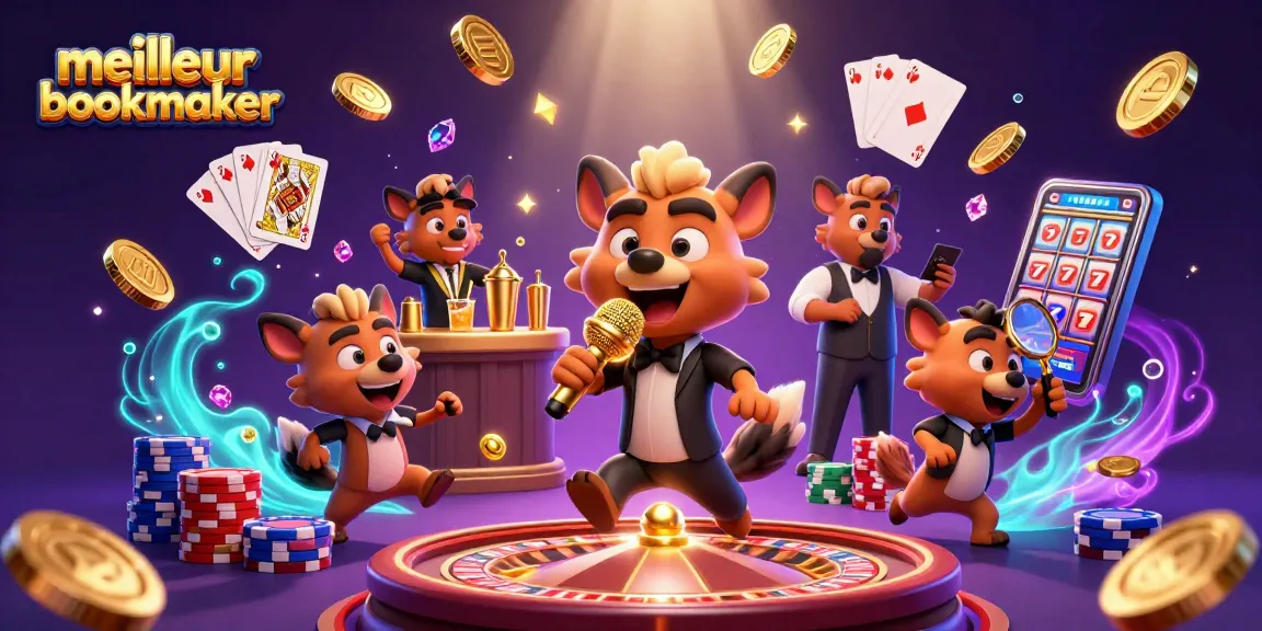 Apprenez à choisir le meilleur bookmaker avec des hyènes animées en plein casino.