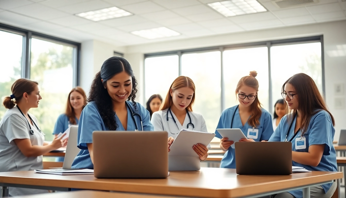Collaborative study session at the Houston Trusted NCLEX review center showcasing engaged nursing students.