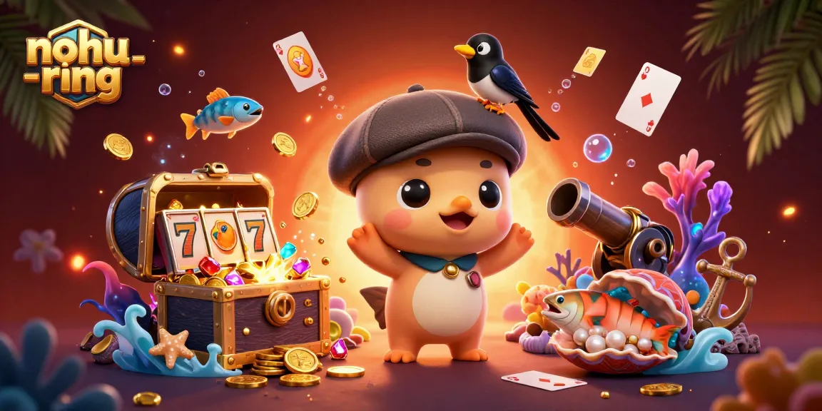 Engage in winning strategies with nohu-ring's vibrant slots scene featuring baby Nessie and friends.