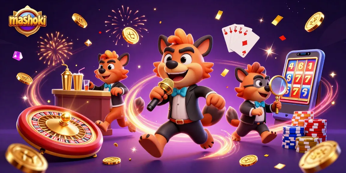 Experience mashoki with a lively hyena casino scene featuring comedy, drinks, and excitement.