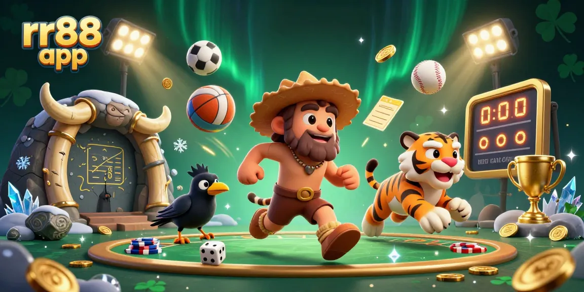 Experience the thrill with the rr88 app in this dynamic prehistoric casino scene.