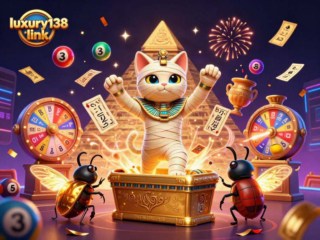 Menangkan peluang di luxury138 link dengan mumi kucing 3D yang memukau dan tiket emas bertebangan!