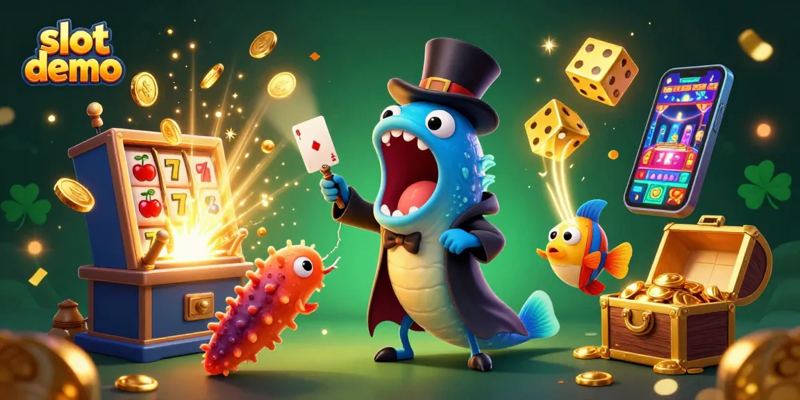 Experience exciting slot demo action with colorful 3D characters and vibrant casino elements.
