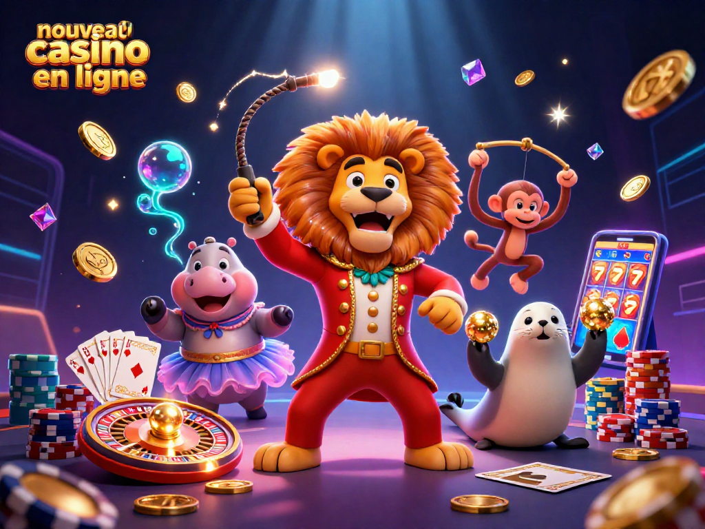 Découvrez un nouveau casino en ligne avec des jeux captivants et des personnages ludiques illustrés.