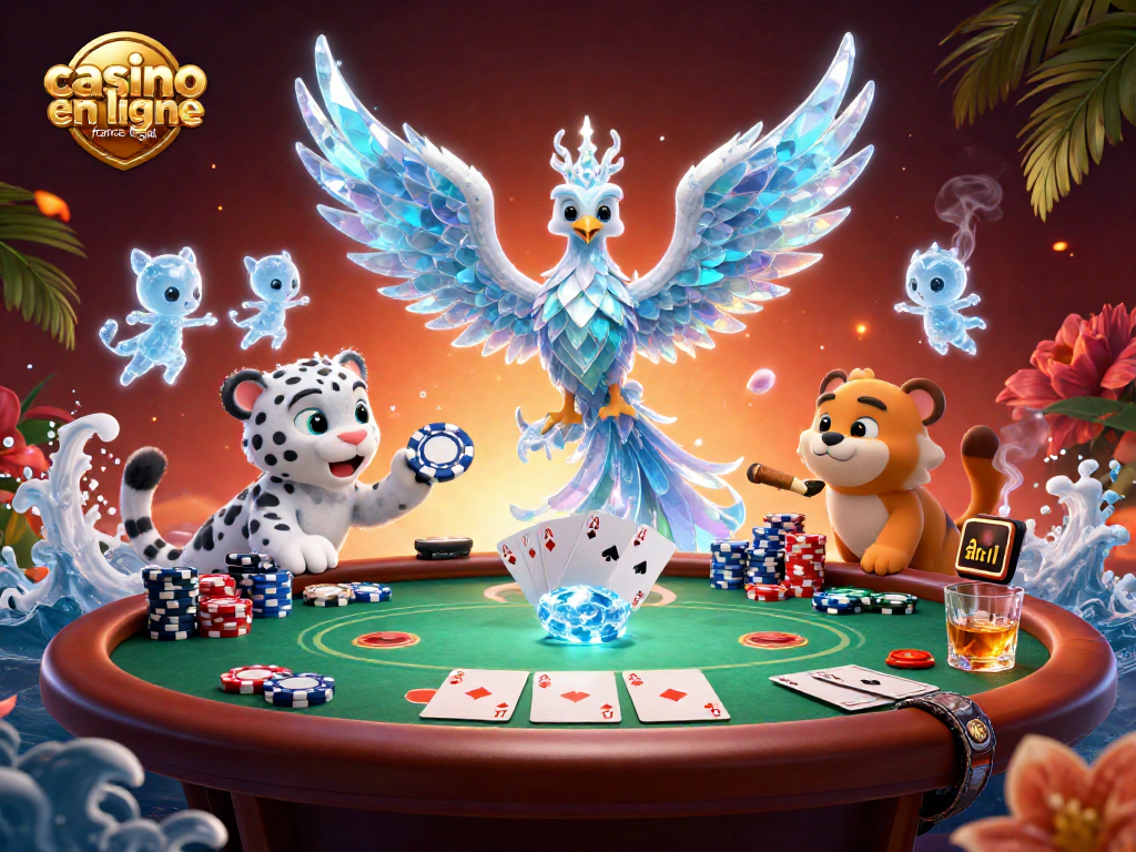 Découvrez les jeux au casino en ligne France légal avec un phoenix de cristal et un léopard des neiges.
