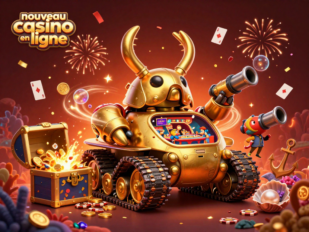 Jouez dans un nouveau casino en ligne avec des jeux immersifs et colorés dans une scène festive.