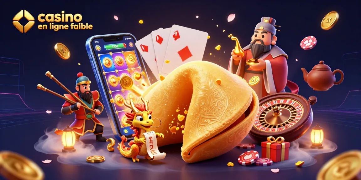 Jouez à des jeux avec le casino en ligne fiable, comprenant un dragon sage et des éléments de casino captivants.