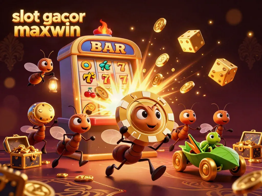 Experience the excitement of slot gacor maxwin with a dynamic heist scene featuring playful characters amidst a casino explosion.