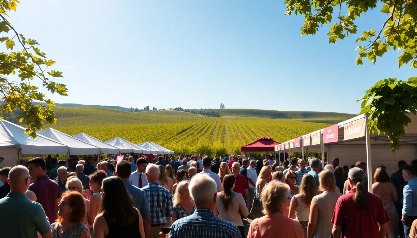 Celebrate the clarksburg wine festival with vibrant crowds and scenic vineyards.