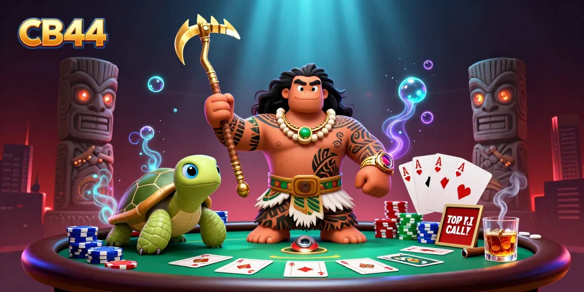 Experience thrilling gaming adventures at CB44 with a vibrant 3D illustration showcasing poker excitement.