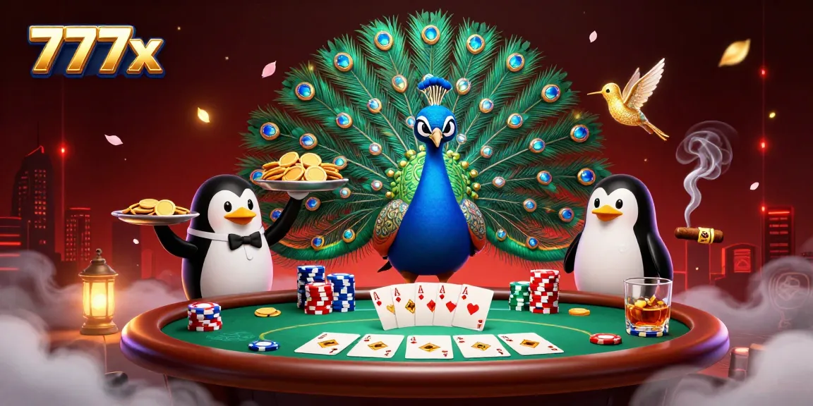Engage with winning strategies at 777x with a vibrant casino scene featuring colorful poker chips and characters.
