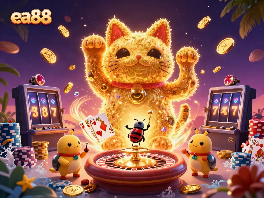 ea88 cược thú vị với mèo may mắn và biểu tượng casino quanh