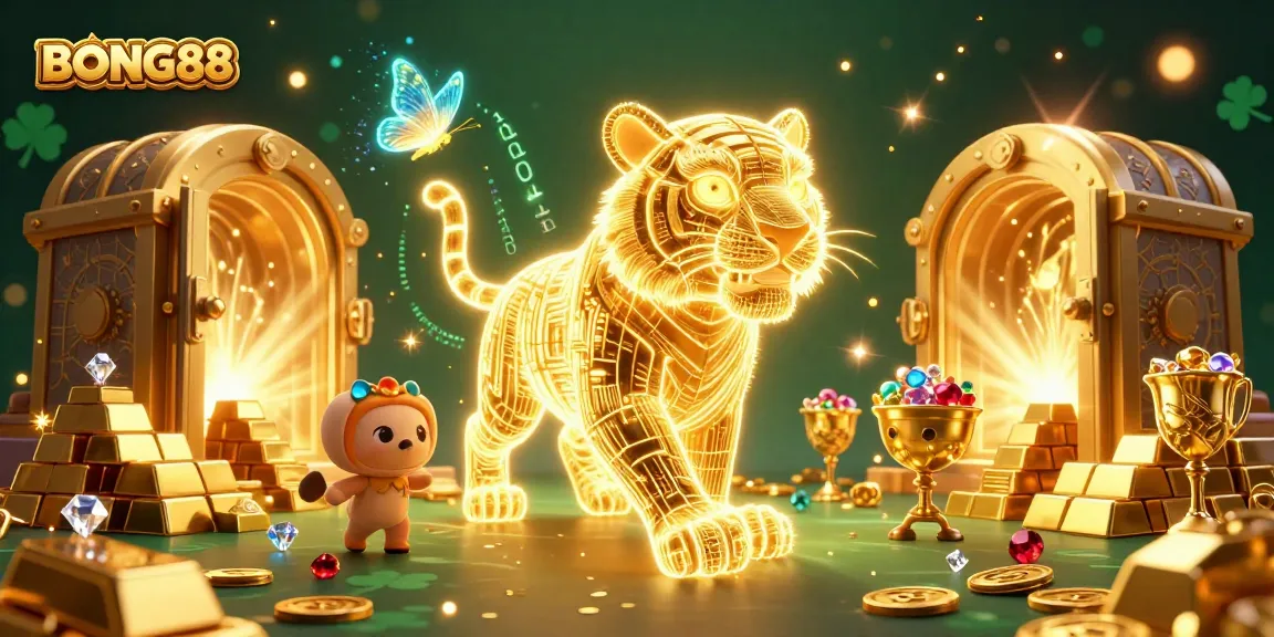 BONG88 immerses players in a vibrant 3D casino adventure filled with sparkling treasures.