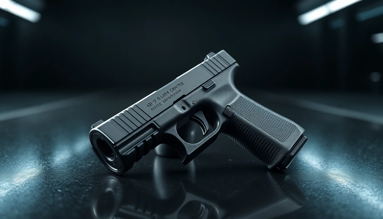 Showcase the glock 48 mos slide complete highlighting its precision and sleek design.