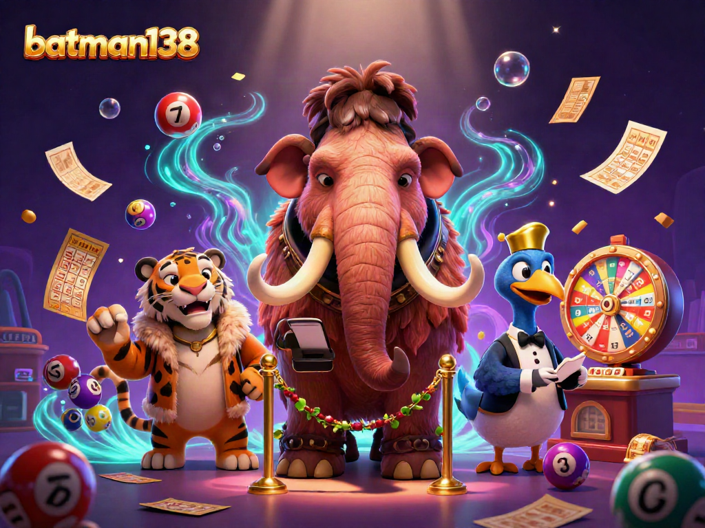 Experience the excitement of batman138 with colorful lottery balls in a vibrant casino setting.