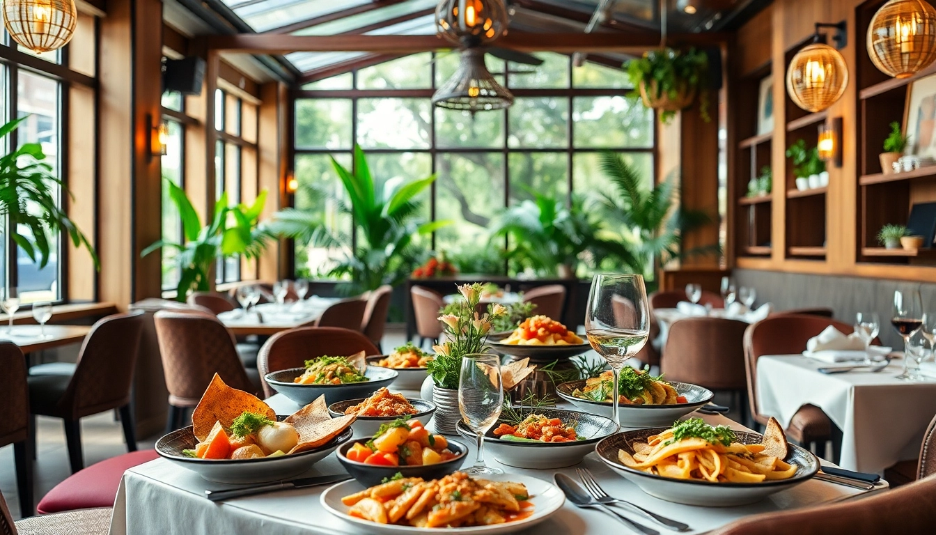 Showcasing a diverse slot of gourmet dishes on an elegant restaurant table setting.