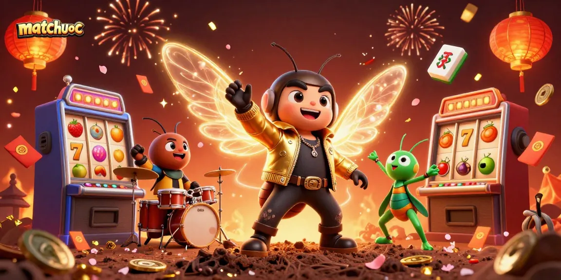 Experience the vibrant matchuoc casino scene with a rock star cicada and dynamic game elements.