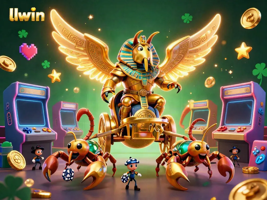 Experience thrilling gaming action with llwin, featuring vibrant characters and captivating casino elements in a rich illustration.