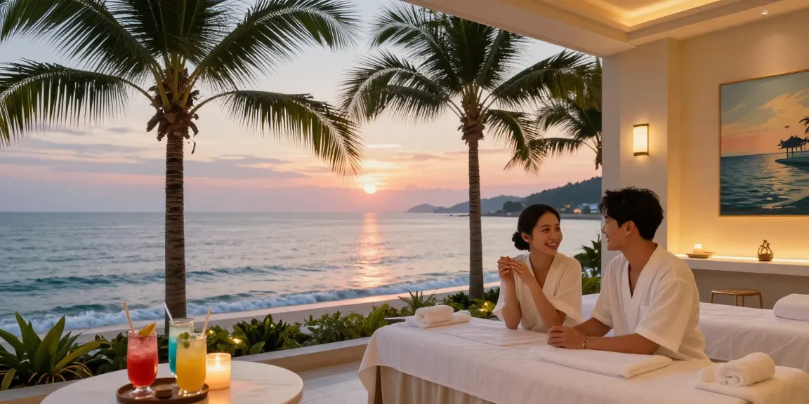 Experience 여수오피 luxury with stunning ocean views and serene spa vibes.
