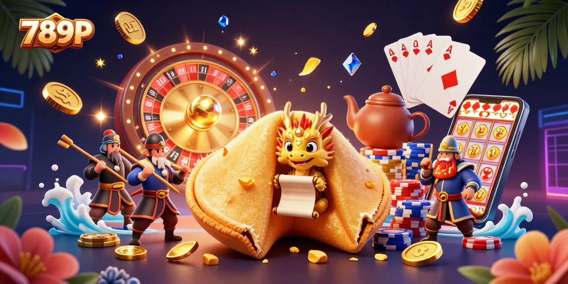Experience thrilling gaming at 789P with vibrant casino elements and lucky charms in a dynamic scene.