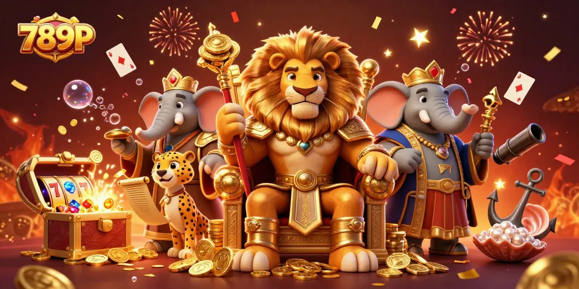Spin and win at 789P with dynamic characters celebrating in a vibrant online casino setting.