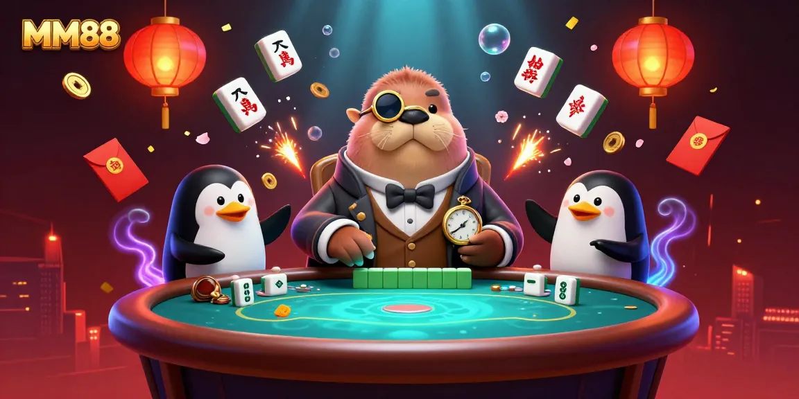 Experience thrilling MM88 gameplay at an underwater poker table with animated characters.