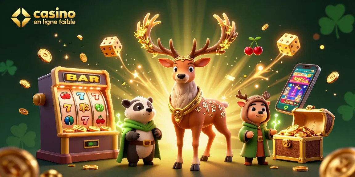 Jouer au casino en ligne fiable avec le cerf druidique et le blaireau, entourés de symboles de jackpot.