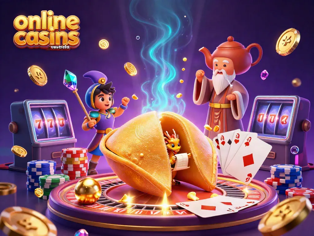 Experience the thrill of online casinos Australia with vibrant gambling characters and dynamic game elements.
