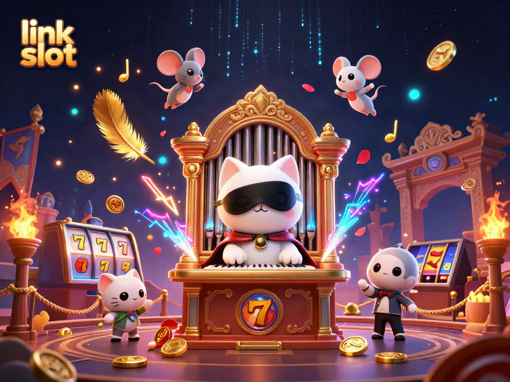 Experience winning emotions with link slot, showcasing a vibrant casino scene full of excitement.