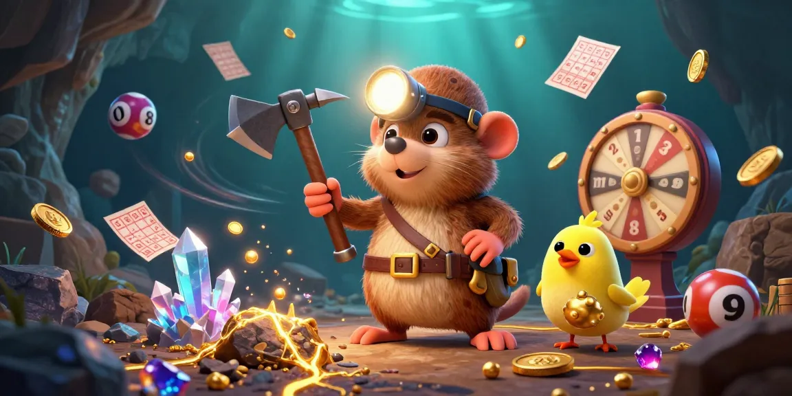 Win big with Bonus Togel88 as the treasure hunter mole discovers jewels while mining in a vibrant cave.