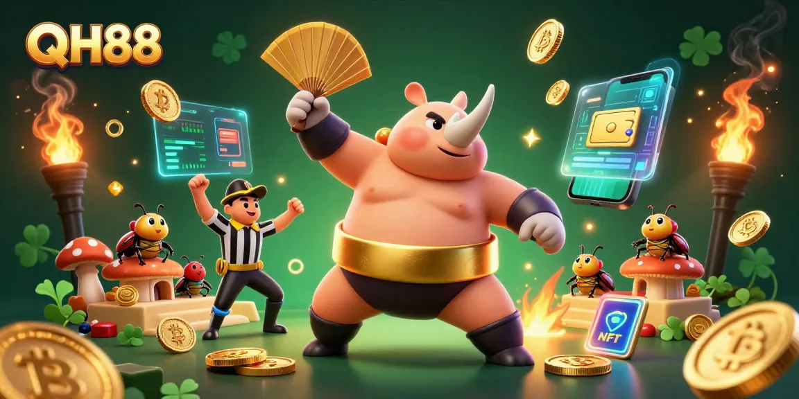 Join the excitement at QH88 with the thrilling victory of a sumo champion in a vibrant digital arena.
