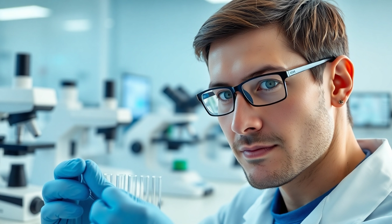 Engage with glow peptide buy by a researcher in a state-of-the-art lab setting.