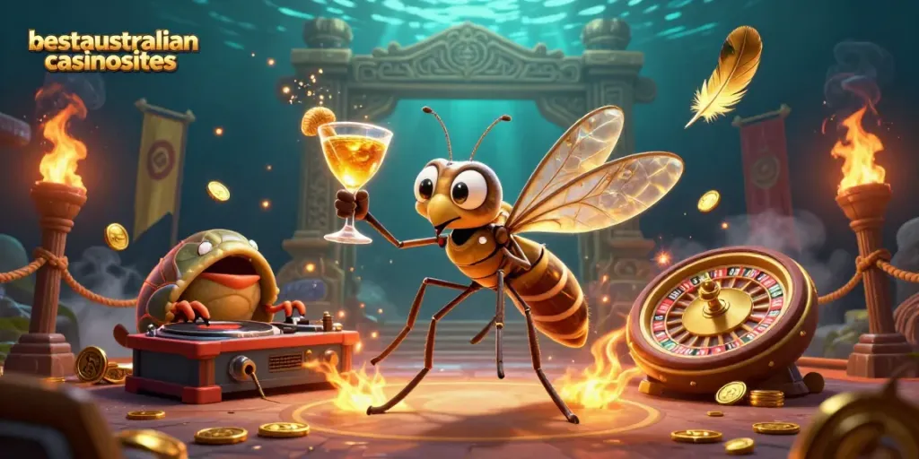 Experience thrilling online Baccarat action at bestaustraliancasinosites with vibrant 3D casino elements.