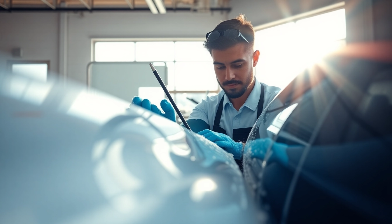 Cleaning vehicle during simple car detailing routine for beginners in a bright workshop.