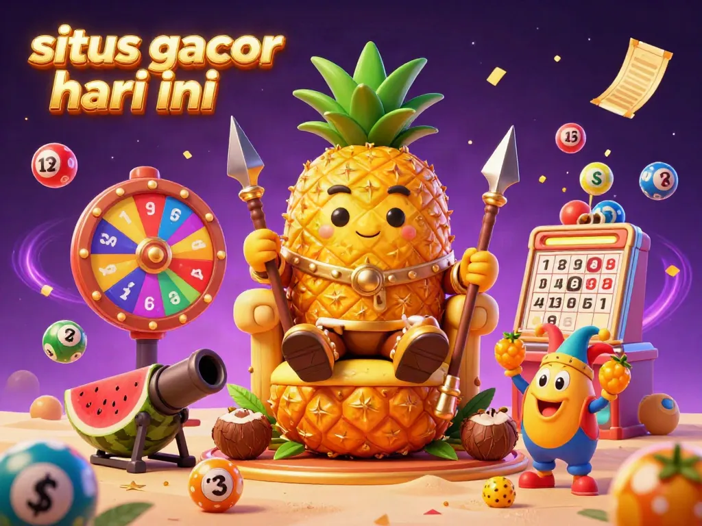 Menangkan hadiah menarik di situs gacor hari ini dengan gambar raja nanas emas dan jester.
