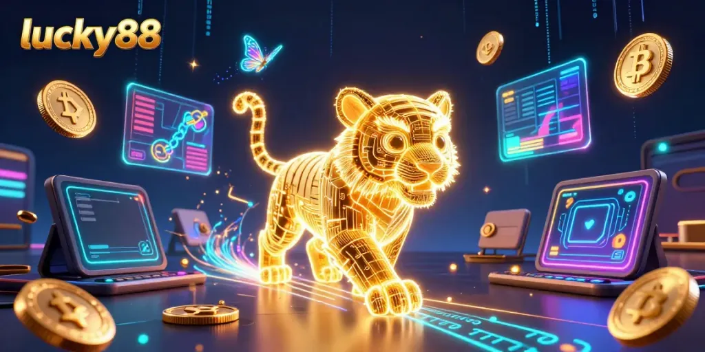 Experience thrilling gameplay at lucky88, featuring vibrant digital landscapes and captivating elements.