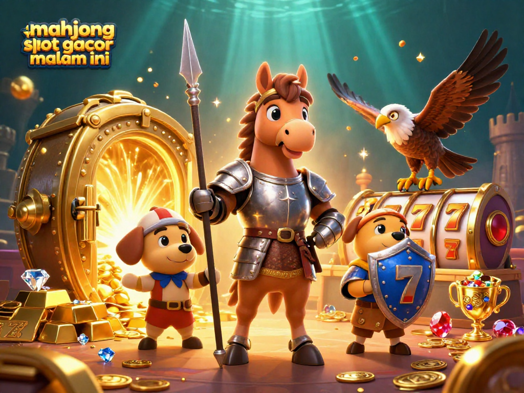 Spin the mahjong slot gacor malam ini and uncover treasures with a thrilling medieval casino scene.