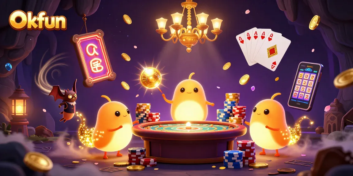 Engage in thrilling gameplay at Okfun, where vibrant glowworms illuminate the casino.