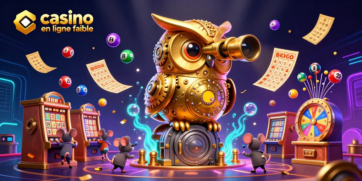 Jouer dans un casino en ligne fiable avec des éléments de loterie colorés et une scène dynamique de machines à sous.