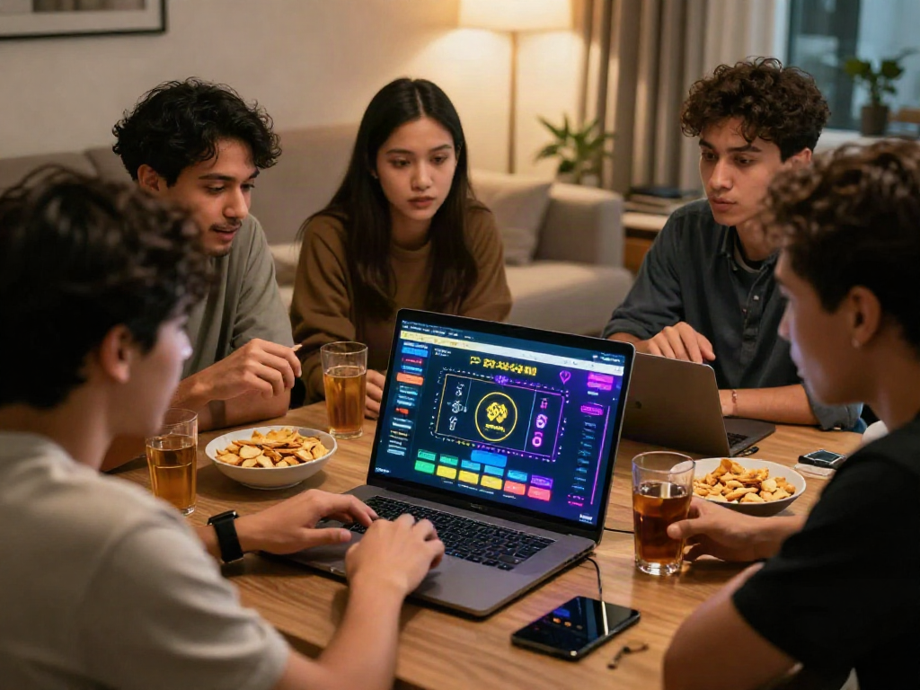 Engaging scene showing users at 먹튀스팟 검증사이트 discussing safe online gambling strategies.
