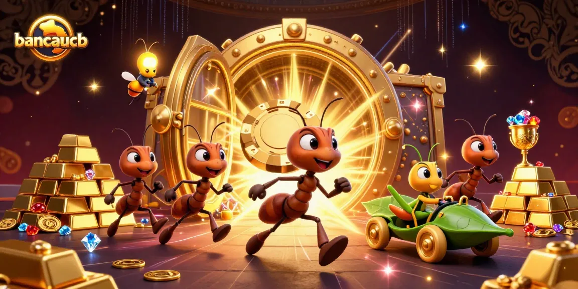 Experience exciting gambling action with bancaucb as ants steal a giant poker chip in a vibrant heist.