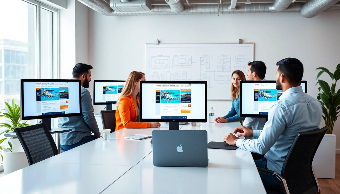 Create stunning designs with a professional website design agency Melbourne collaborating in a modern office.