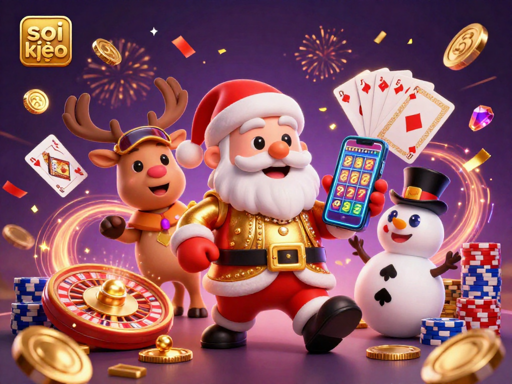 Bet on soi kèo with festive fun in a captivating casino scene featuring active gaming elements.