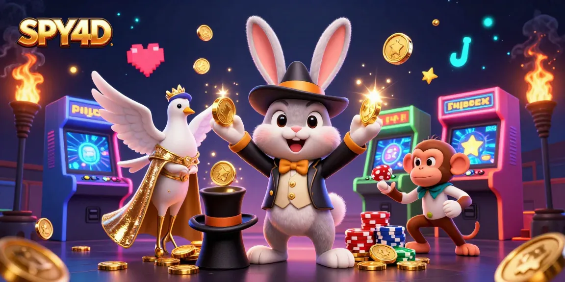 SPY4D menghadirkan ilustrasi sambil memanfaatkan kemenangan dengan koin emas di kasino.