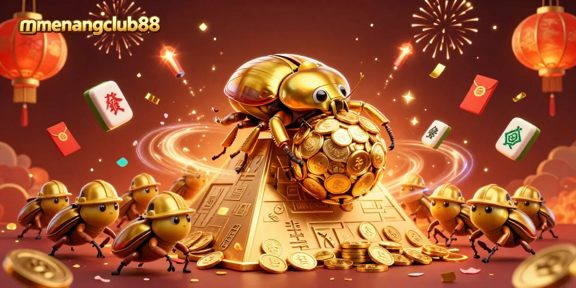 Experience thrilling gaming at menangclub88 with dynamic elements like golden coins and festive symbols.